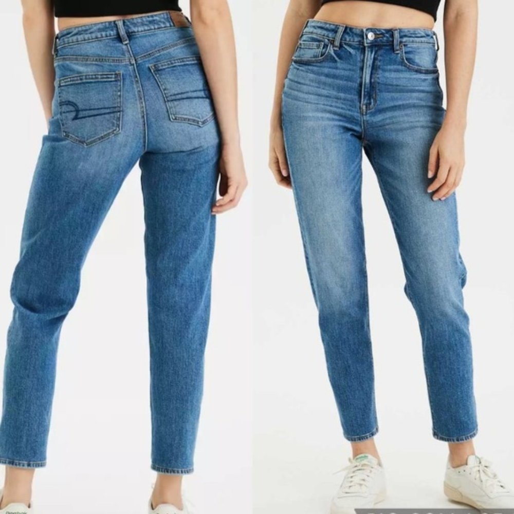 AEO AE Stretch High Waist Mom Jean - Size 4 Short